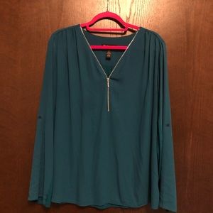 Used Forest Green Zip Blouse
